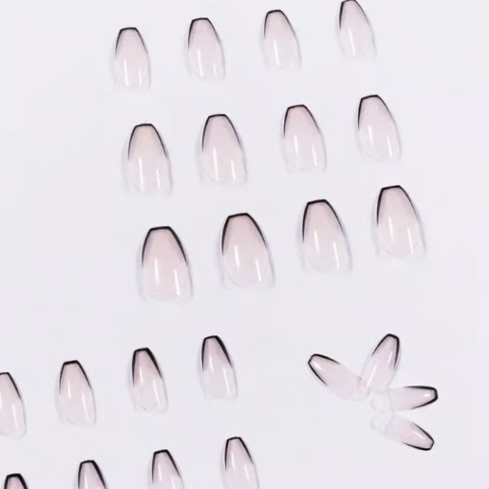24 PC Press on Nail Set x5 Long French Medium Almond Long Ballerina French Nails - Picture 12 of 16